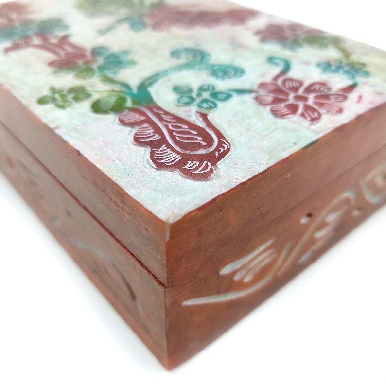 Dragonfly Handcrafted India Soapstone Decorative Box Trinket Etsy