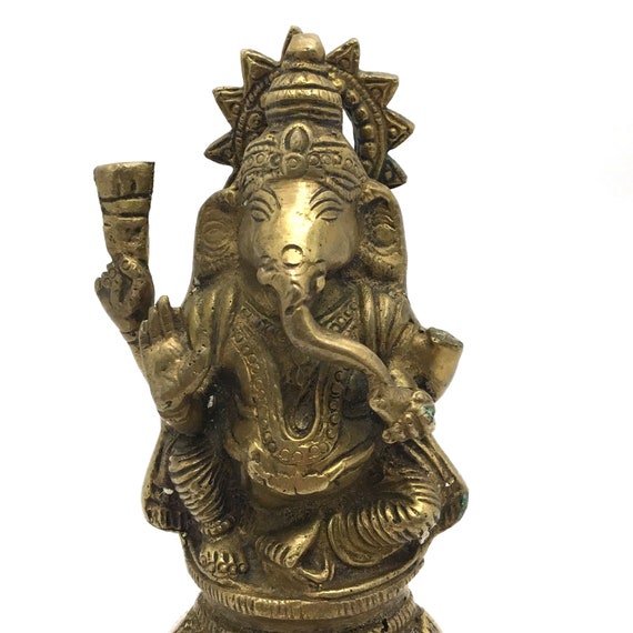 Handcrafted Brass Ganesh Ganapati India Elephant God Statue | Etsy