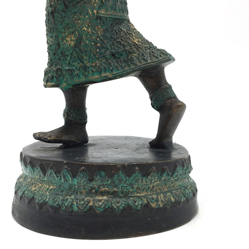 Vintage Thai Teppanom Temple Guard Dancer Dancing Statue Sculpture 10