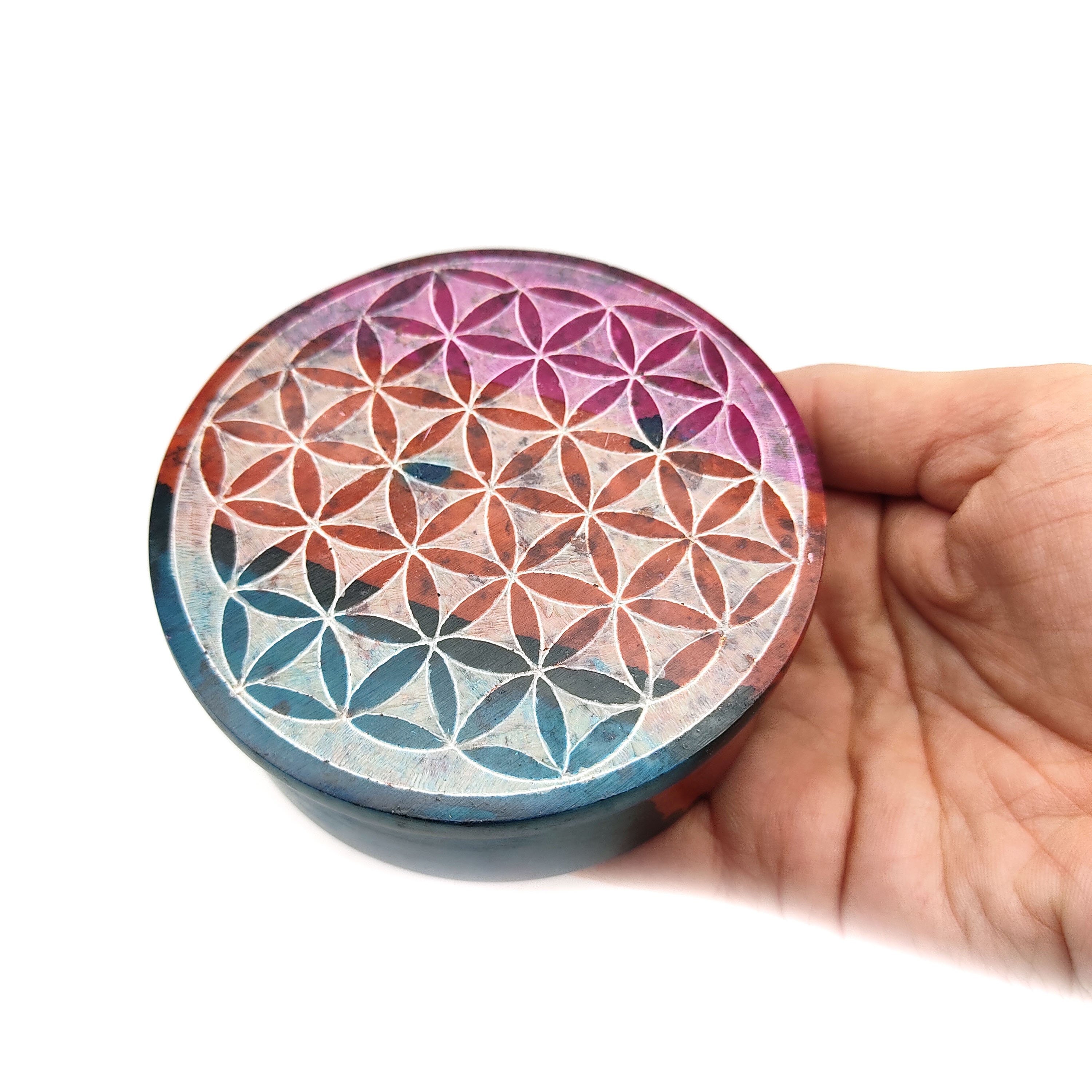 Flower of Life Rainbow Plate Stick Incense Burner and Box With - Etsy