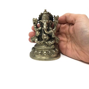 Vintage Ganesh Statue |Hindu Elephant God Obstacle Remover Deity - 4"