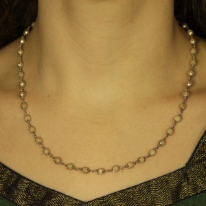 18&quot; Tulsi Tulasi Beaded Necklace | Sterling Silver | Krishna Kanthi Mala Handmade