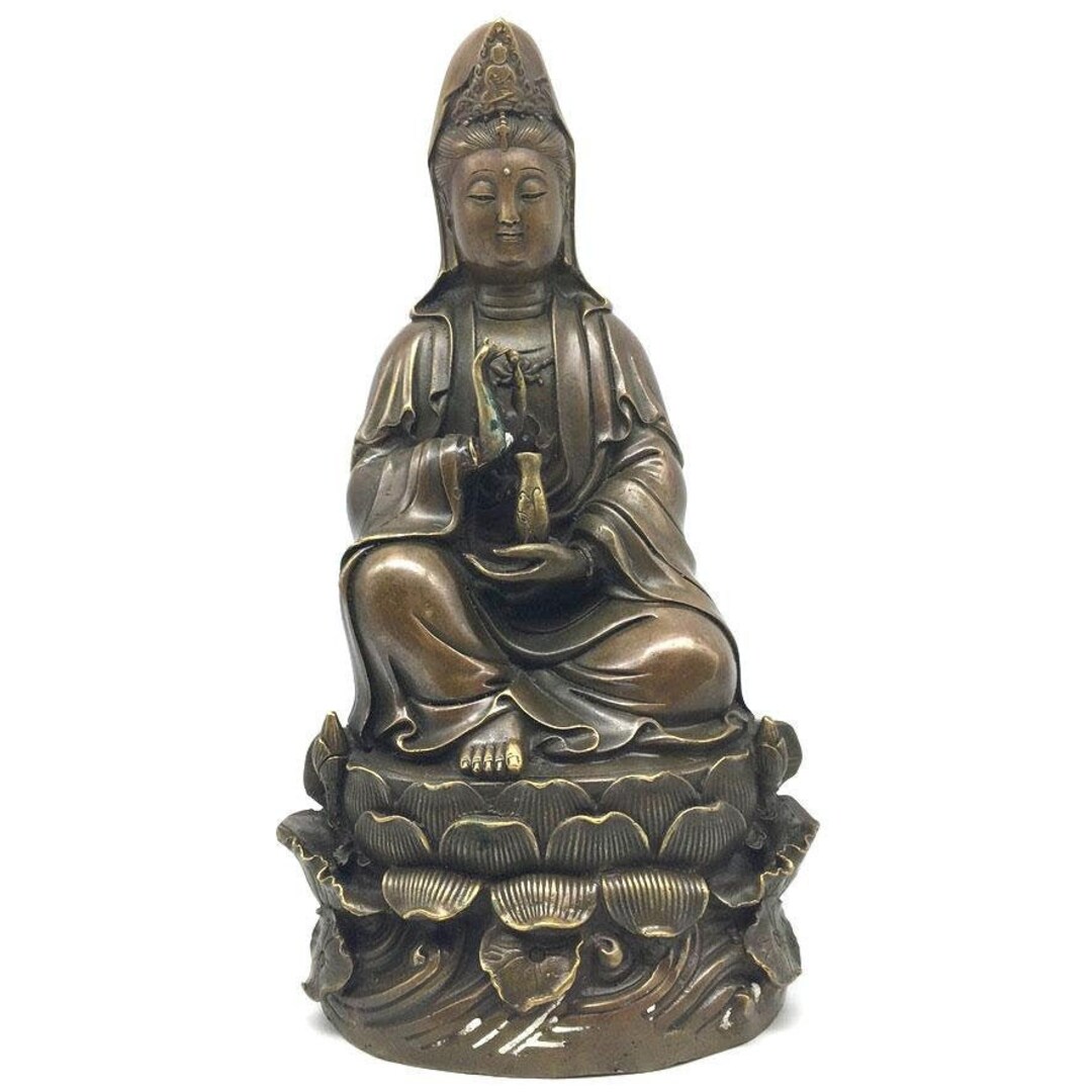 Goddess Quan Yin Kwan Yin Guanyin in Lotus Buddhist Statue Idol 10 Etsy