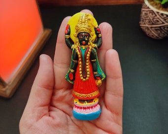 Miniature Hindu Goddess Kali Travel Size Statues - Clay Handmade