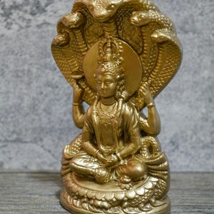 Handmade Ganges Clay Vishnu Statue: Hindu God Idol, Vintage Decor (7.5&quot;)