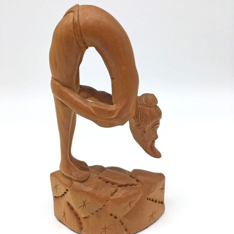 Wooden Yoga Posture Asana Statue HandCarved Yogi Figurine Etsy