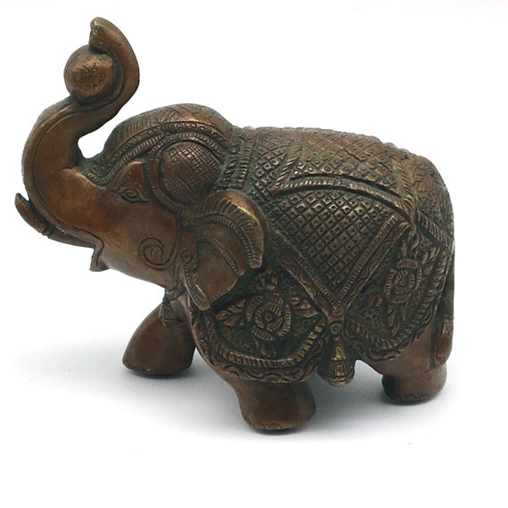 Vintage Handcrafted Solid Brass Decorative Elephant Statue Etsy