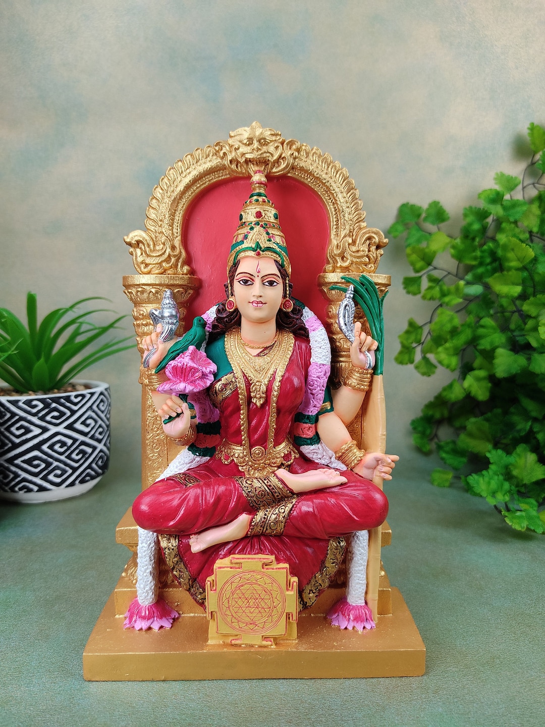 Hindu Goddess Lalitha Statue Tripura Sundari Lalita Devi Deity