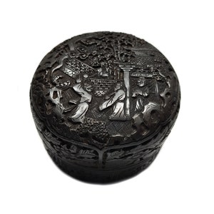 Wood Carved Buddha Trinket Box | Vintage Buddhist Home Decoration Gift 2.75&quot;