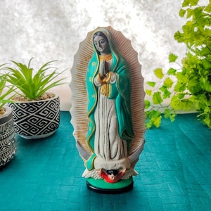 Our Lady of Guadalupe Statue | Blessed Mother Mary Catholic Altar Statue - 8.5&quot; Vintage