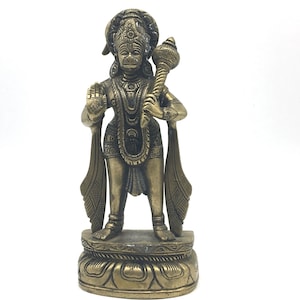 India God Hanuman Hanumanji Murti Statue 8&quot; - Handcrafted Brass Monkey God