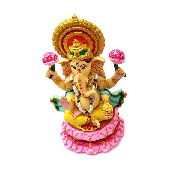 Bellaa 25563 Estatua De Ganesha Dios Hindú Señor Ganapati Ídolo Bendición Ganesh Buda Indio Elefante Regalo De Inauguración De La Casa Buena Suerte Éxito Polvo De Mármol