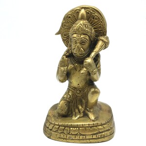 Vintage Hanuman Statue | Brass Hindu God Deity Handcrafted Statue 5&quot;