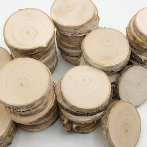 50 Birkenscheiben geschliffen | Holzrunden zum Basteln