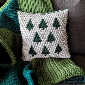 Crochet Pattern: Pretty Pines Throw Pillow | Digital PDF Download