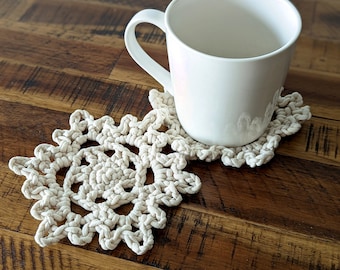 Crochet Pattern: Let It Snow Snowflake Coaster | Digital PDF Download