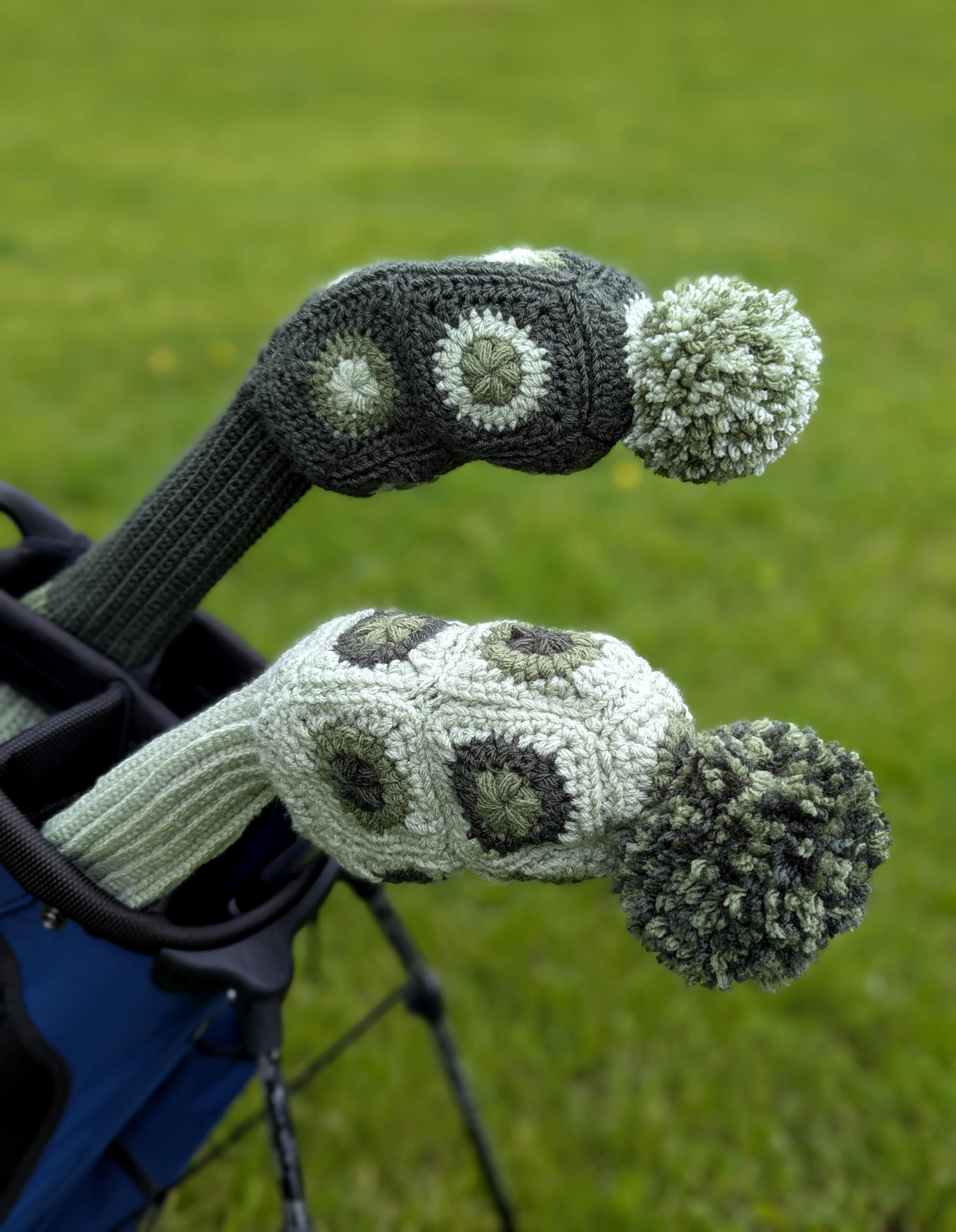 15 Golf Club Cover Crochet Patterns for Handmade Headcovers with Personality 9 Crochet Pattern: Granny on the Green Golf Club Covers