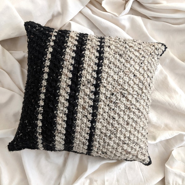 Crochet Pattern: Hachure Textured Throw Pillow | Digital PDF Download