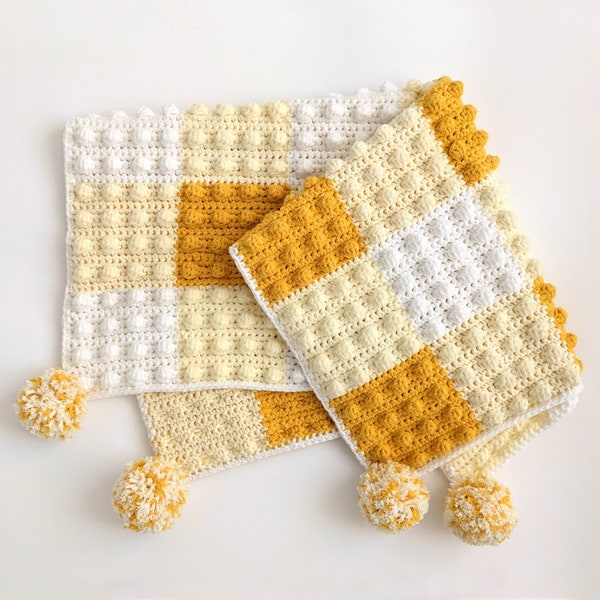 Crochet Pattern: Lemon Drops Bobbled Baby Blanket