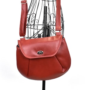Sac à bandoulière pour femme - Porte-monnaie rouge - Sac à main pour femme - Cartable en similicuir - Sac à main de taille moyenne - Cadeau de fête des Mères pour maman