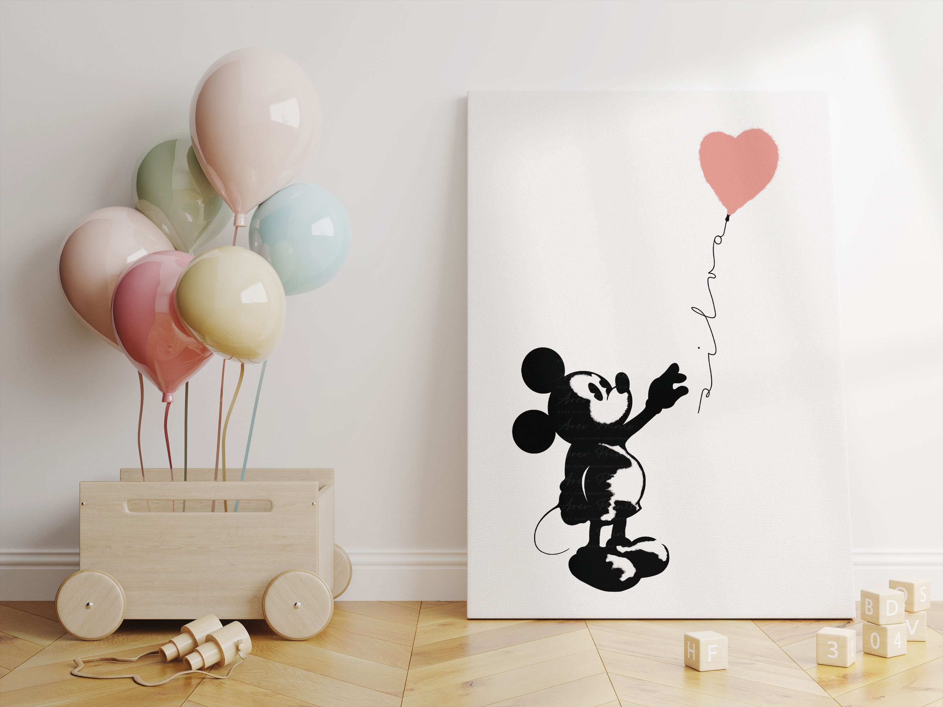 PERSONALIZED BANKSY X MICKEY Mouse Balloon Name Custom Letter
