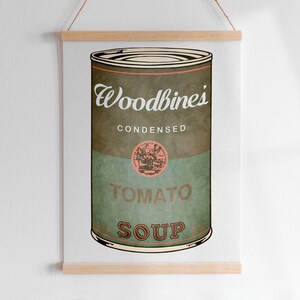 SOPA WARHOL EM AQUARELA, Nome Personalizado, Letra Personalizada, Arte Digital | Arte Pop Moderna Campbell's Colorida para Imprimir, Quarto Infantil