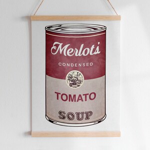 SOPA WARHOL EM AQUARELA, Nome Personalizado, Letra Personalizada, Arte Digital | Arte Pop Moderna Campbell's Colorida para Imprimir, Quarto Infantil