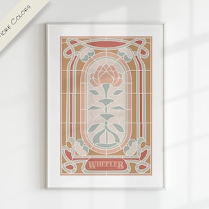 Arte dos fãs de STRANGER THING | Nome personalizado carta personalizada arte digital imprimível rosa bege marfim gráfico mínimo moderno retro impressão de cartaz