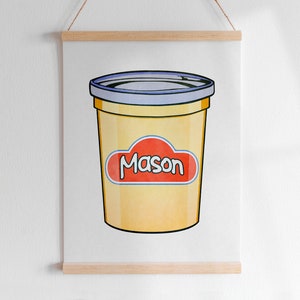 AGUARELA PLAY-DOH com nome personalizado letra personalizada arte digital | Sala de jogos infantil para berçário de massa colorida moderna com gráfico Montessori para impressão