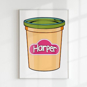 WARHOL x PLAY-DOH Nome Personalizado Letras Personalizadas Arte Digital | Gráfico Montessori Imprimível Moderno Colorido Massa de Massinha para Berçário Infantil