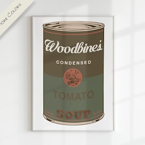 CAMPBELL SOUP x WARHOL nome personalizado letra personalizada arte digital | Gráfico colorido para impressão moderno pop art berçário família crianças sala de jogos