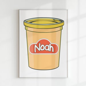 WARHOL x PLAY-DOH Nome Personalizado Letras Personalizadas Arte Digital | Gráfico Montessori Imprimível Moderno Colorido Massa de Massinha para Berçário Infantil