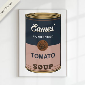 CAMPBELL SOUP x WARHOL nome personalizado letra personalizada arte digital | Gráfico colorido para impressão moderno pop art berçário família crianças sala de jogos