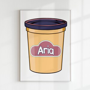 WARHOL x PLAY-DOH com nome personalizado letra personalizada arte digital | Sala de jogos infantil para berçário de massa colorida moderna com gráfico Montessori para impressão