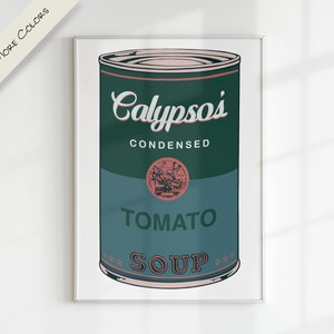 CAMPBELL SOUP x WARHOL nome personalizado letra personalizada arte digital | Gráfico colorido para impressão moderno pop art berçário família crianças sala de jogos