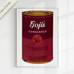 CAMPBELL SOUP x WARHOL nome personalizado letra personalizada arte digital | Gráfico colorido para impressão moderno pop art berçário família crianças sala de jogos