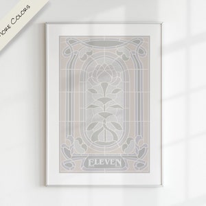 Fan Art de STRANGER THINGS | Nome personalizado, letra personalizada, arte digital para impressão, pastel, marfim, branco, minimalista, gráfico, moderno, retrô, pôster