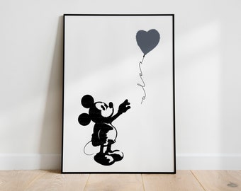 PERSONALIZED BANKSY X MICKEY Mouse Balloon Name Custom Letter