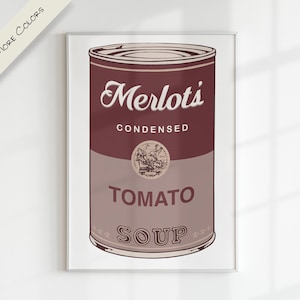CAMPBELL SOUP x WARHOL nome personalizado letra personalizada arte digital | Gráfico colorido para impressão moderno pop art berçário família crianças sala de jogos