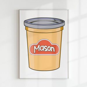 WARHOL x PLAY-DOH Nome Personalizado Letras Personalizadas Arte Digital | Gráfico Montessori Imprimível Moderno Colorido Massa de Massinha para Berçário Infantil