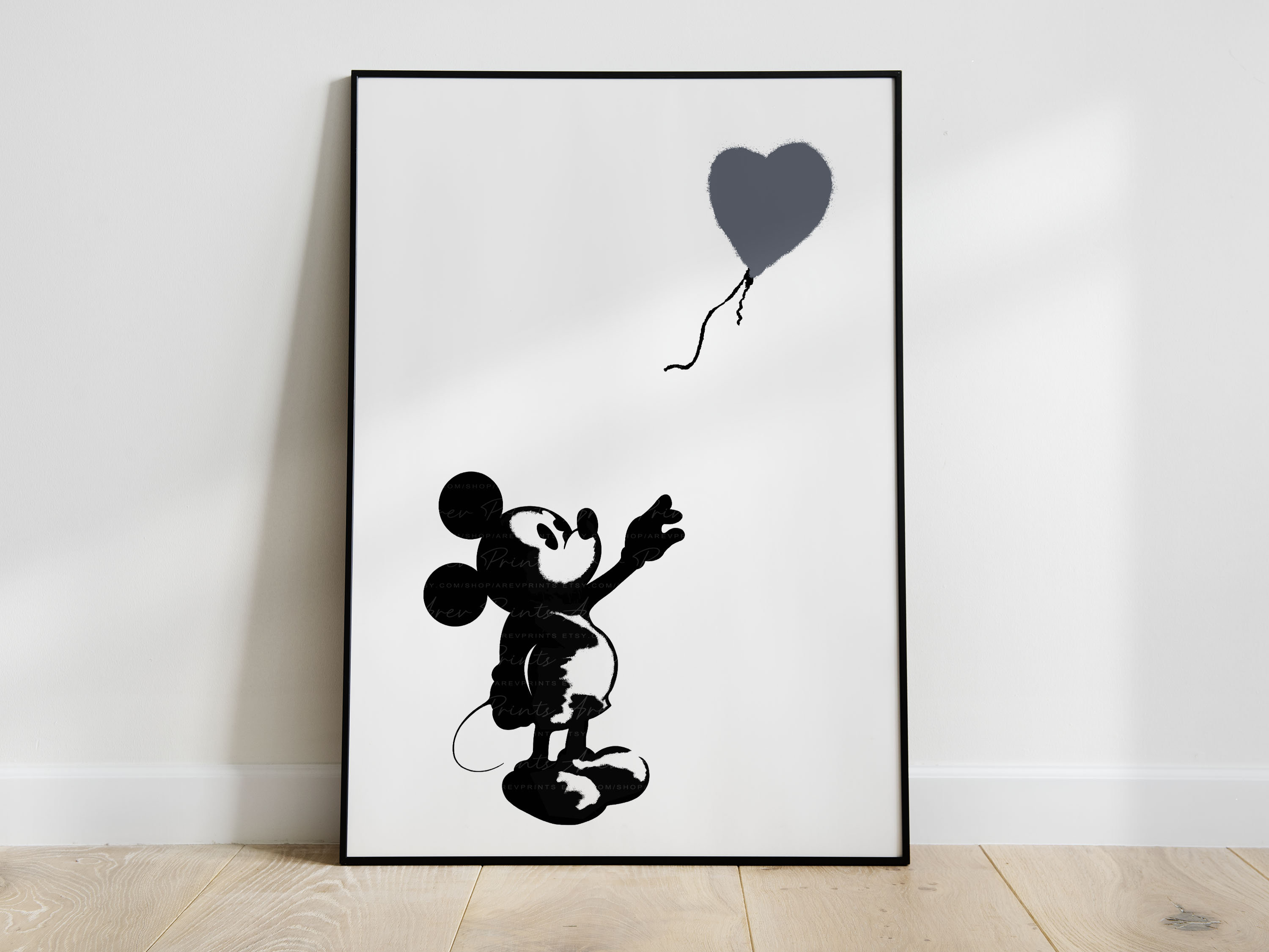 Banksy Mickey Mouse Print: Graffiti Balloon Art, Nursery Decor - Etsy