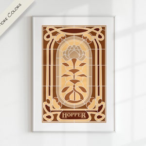 Arte dos fãs de STRANGER THING | Nome personalizado carta personalizada arte digital imprimível neutro mínimo gráfico moderno retro série de tv impressão de cartaz