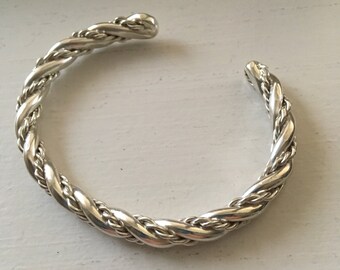 Sterling Silver twisted wire cuff bracelets.