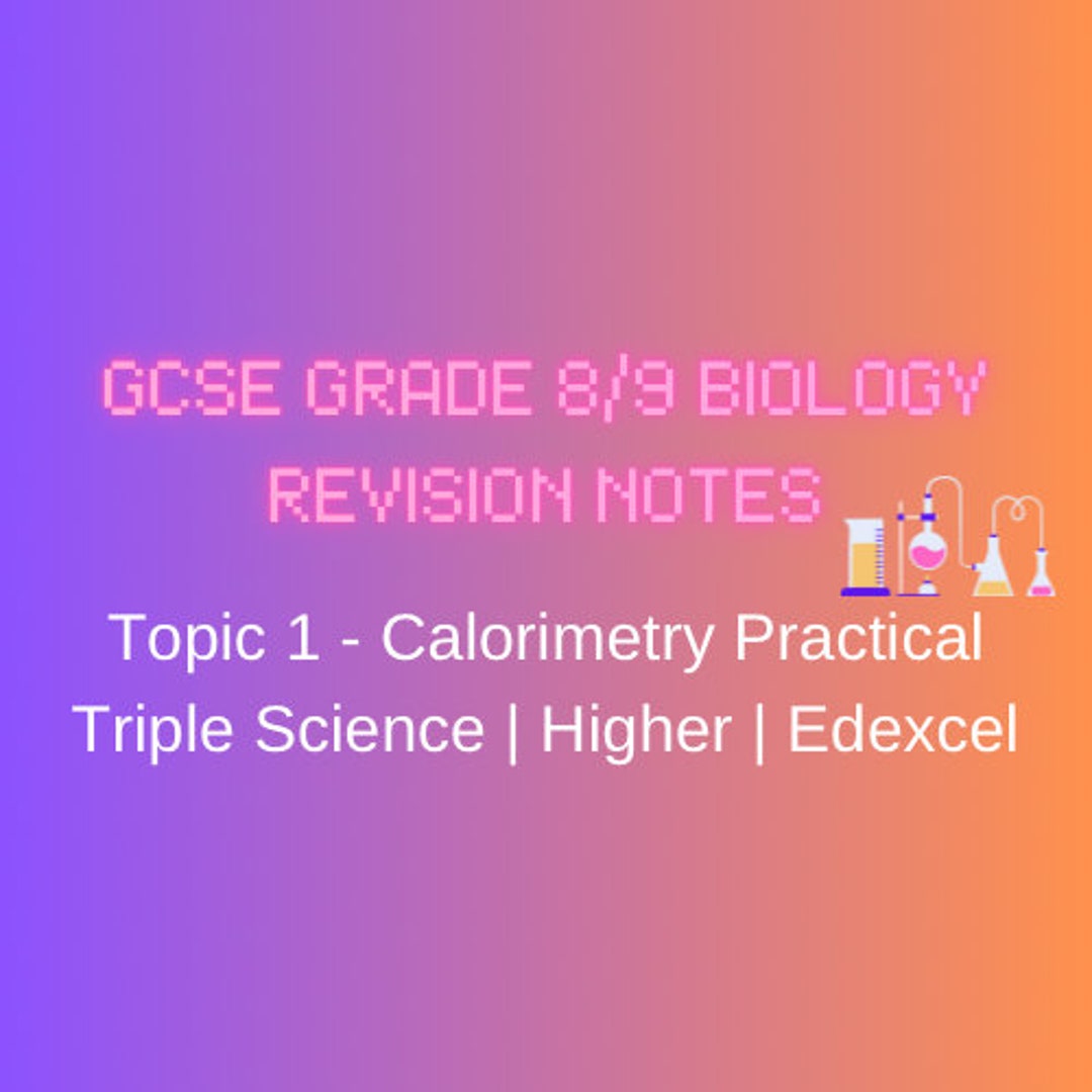 GCSE Calorimetry Practical Notes Etsy