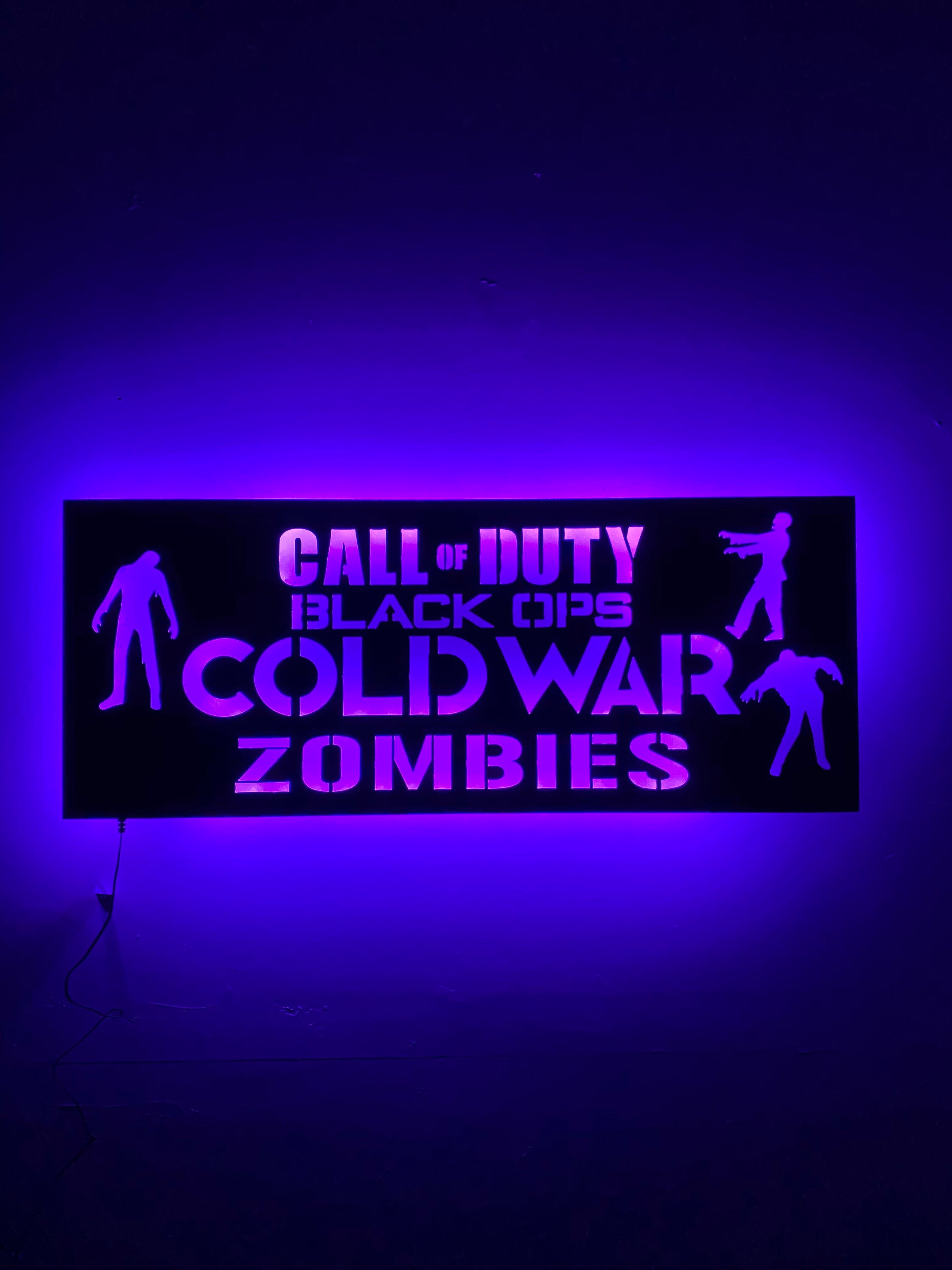 Call of Duty Cold War zombies metal backlit sign Etsy