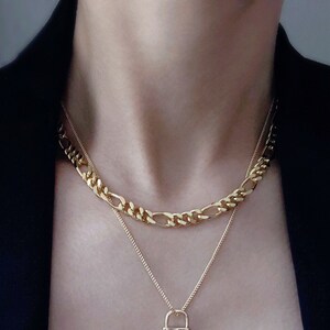 14K GOLD FILLED Figaro Chain Necklace/ Layering Necklace/ Stackable Necklace/ Special Gift For Women