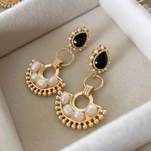 Baroque Pearl Earrings/ Freshwater Pearl Dangle Earrings/ Birthstone Gift For Women/ Special Gift For Her/ Wedding Jewelry