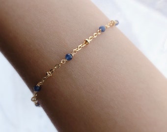 Sapphire Dainty Bracelet/ September Birthstone Bracelet/ Special Birthday Gift For Women