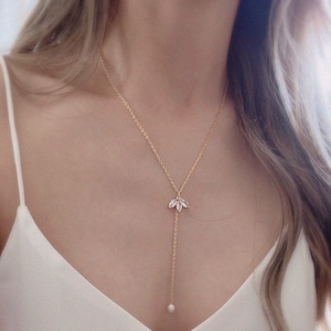 Pearl Lariat Necklace/ Y-Pearl Necklace/ Pearl Necklace/ Bridal Necklace/ Wedding Jewelry