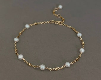 Freshwater Baby Pearl Bracelet/ June Birthday Gift For Her/ Elegant Bracelet/ Bridal Bracelet/ Wedding Jewelry